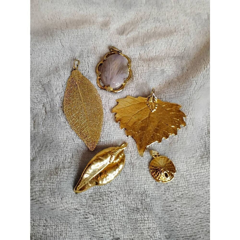 Gold Dipped Leaves and Other Pendants